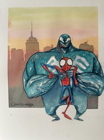 Homem-Aranha Vs. Venom - Aquarela 310mm X 230mm